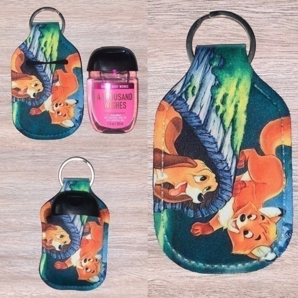 Disney fox and the hound hand sanitizer holder new